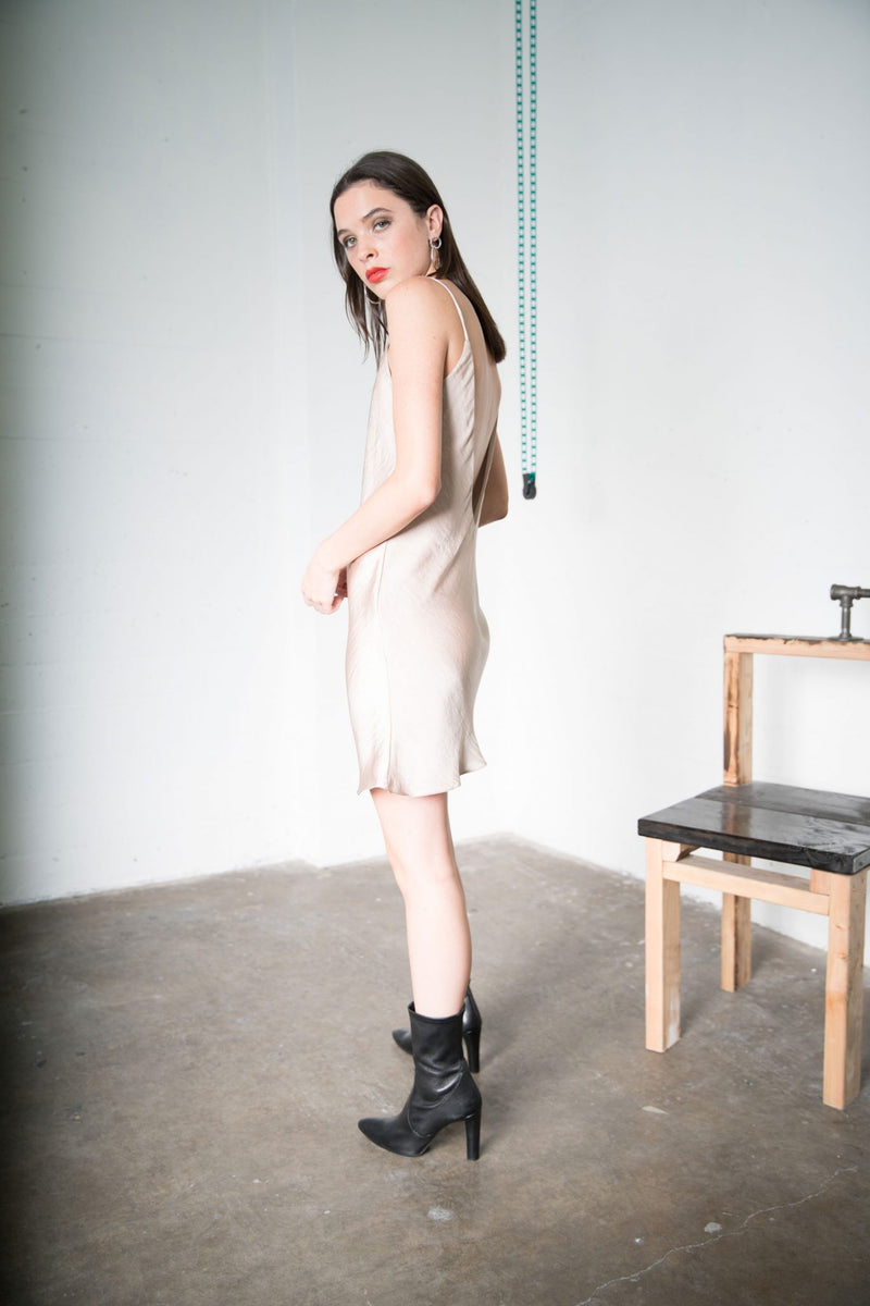 Nadine Slip Mini Dress - Champagne Silk  Sirah The Label
